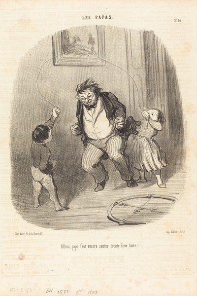 さあ、パパ...もっと... 32周!... 作： Honoré Daumier