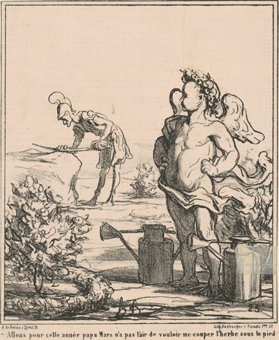 パパ 3 月に行きましょう... 作： Honoré Daumier