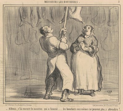 さあ、また羊が立ち上がった 作： Honoré Daumier