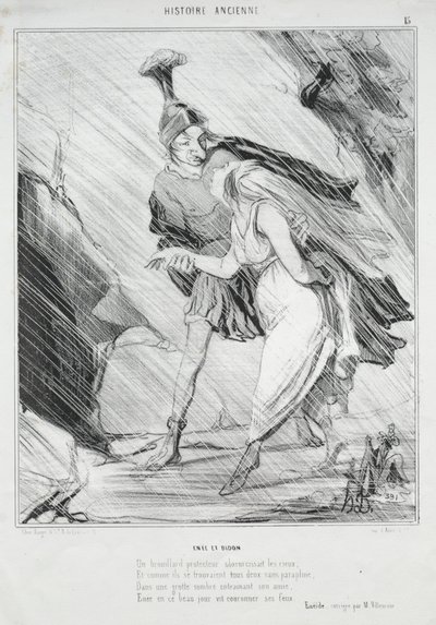 古代史（プレート15）：アエネアスとディド 作： Honoré Daumier