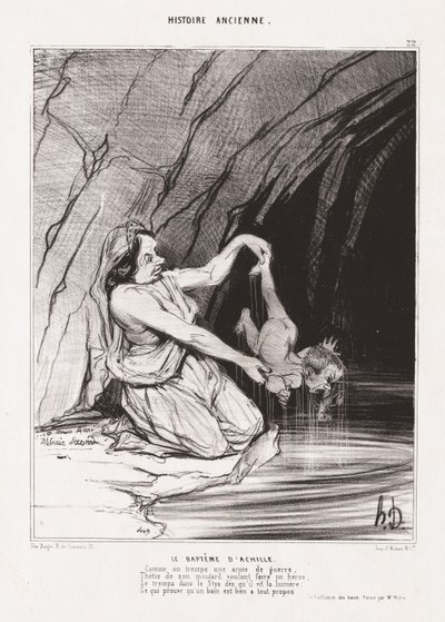 古代史: Pl. 22、アキレウスの洗礼 作： Honoré Daumier