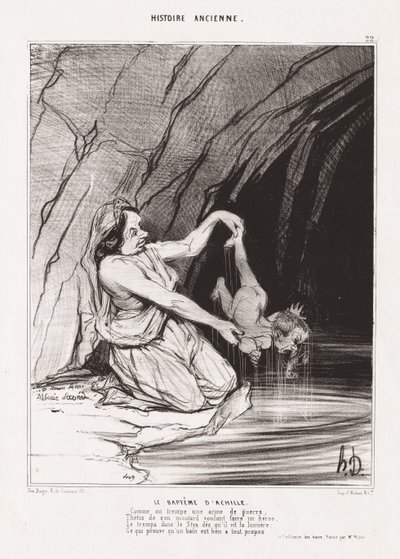 古代史：pl。 22、アキレスのバプテスマ。 作： Honoré Daumier