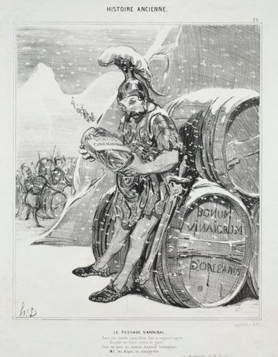 古代史、プレート 28: ハンニバルの通路 作： Honoré Daumier