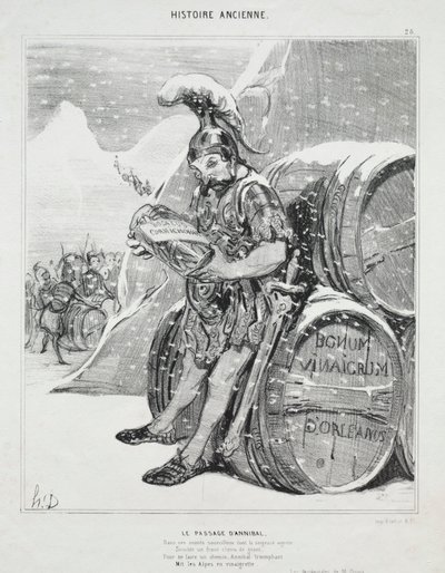 古代史、プレート28：ハンニバルの通過、1842年10月6日。 作： Honoré Daumier