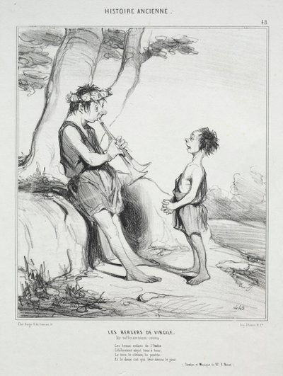 古代史、プレート 48: ウェルギリウスの羊飼い 作： Honoré Daumier