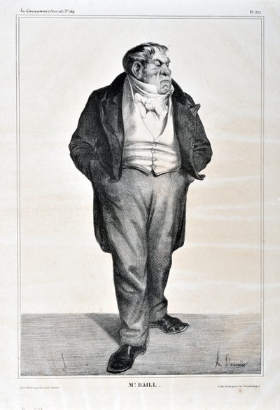 オノレ・ドーミエ（1808-1879）の作品。シャリヴァリ紙の日付は1833年：風刺画「ベール氏...」のセレブリティ・シリーズマルセイユ、ロンシャン宮殿美術館 作： Honoré Daumier