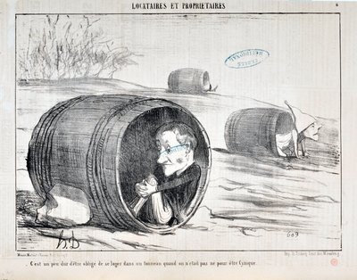 オノレ・ドーミエ（1808-1879）の作品 1854年のCharivari紙の日付：Serie TENNIQUES ET OWNIRES 「C