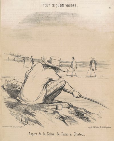 パリからシャトーまでのセーヌ川の側面 作： Honoré Daumier