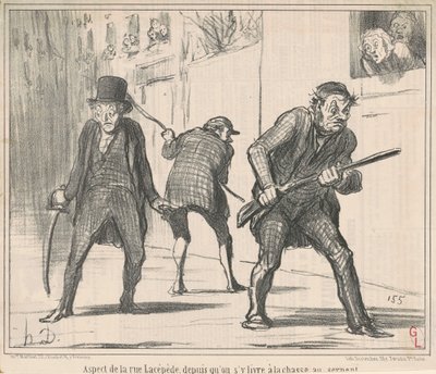 ラセペード通りの様子 ... 作： Honoré Daumier