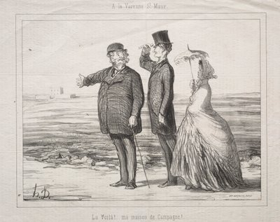 ヴァレンヌ・サン・モールで：見よ！ これぞ田舎のわが家！ 作： Honoré Daumier
