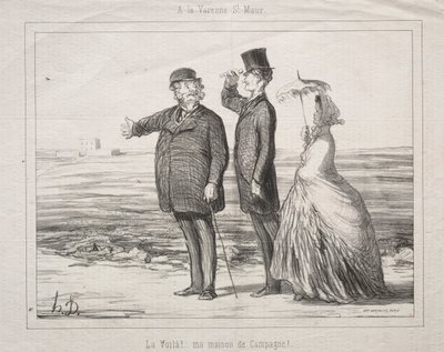Varenne-Saint-Maurで：見よ！こちらが、田舎の私の家です！、1862年。 作： Honoré Daumier