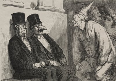 オペラボールで：くしゃみが多すぎます。 作： Honoré Daumier