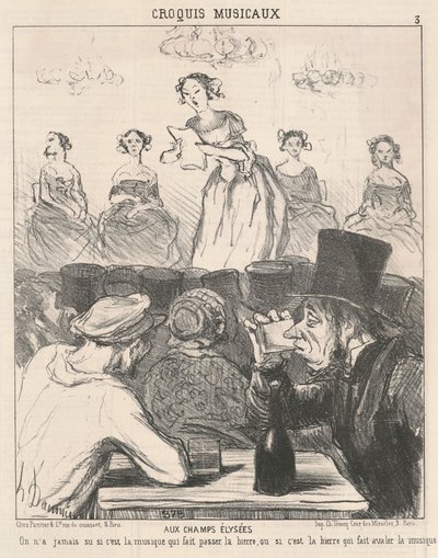 シャンゼリゼへ 作： Honoré Daumier