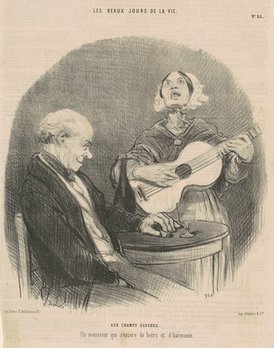 シャンゼリゼへ 作： Honoré Daumier