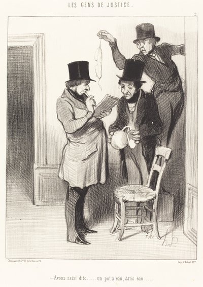 私たちは、水なしで、ディト...ウォーターポットを押収しました 作： Honoré Daumier