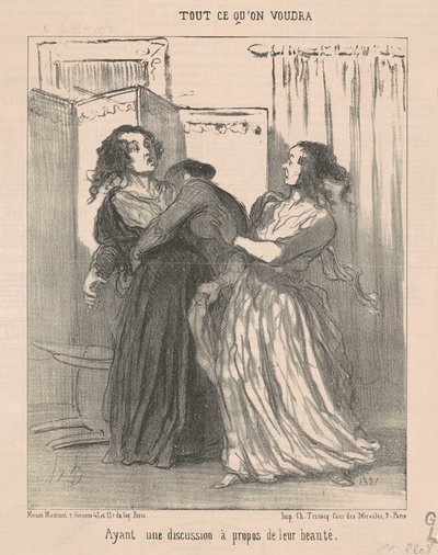 彼らの美しさについて話し合う 作： Honoré Daumier
