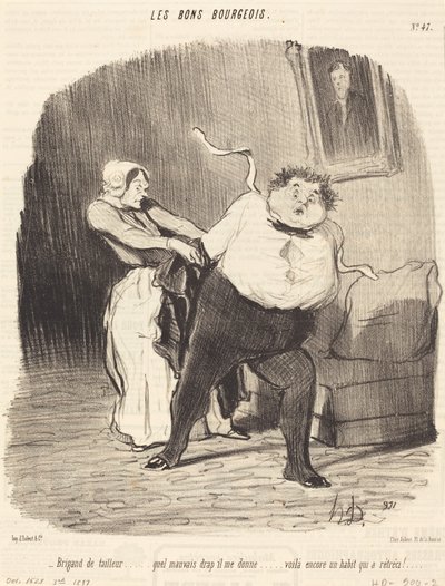 テーラーズ・ブリガンド...別のコート...縮んだ！ 作： Honoré Daumier