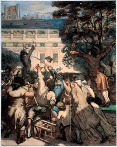 パレロイヤルガーデンのカミーユデスムーラン、1848年-1849年。 作： Honoré Daumier