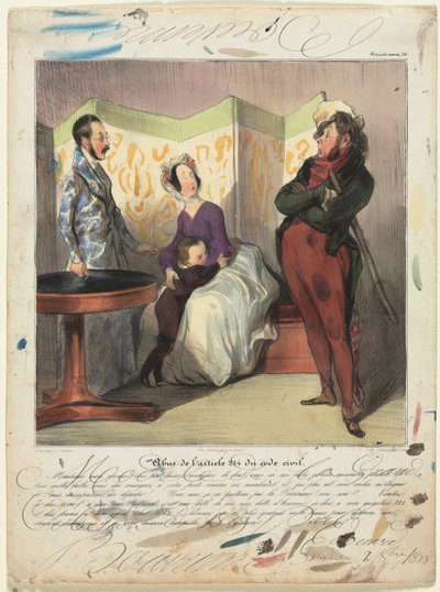 Caricaturana (プレート 50): 民法第 24 条の違反 作： Honoré Daumier