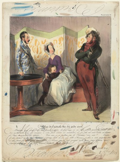 カリカチュラナプレート50：1837年民法第24条違反。 作： Honoré Daumier