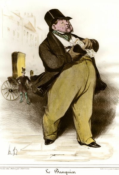 銀行員を描いた漫画 オノレ・ドーミエ（1808-1879）作 「シャリヴァリ」1835年より個人蔵 作： Honoré Daumier