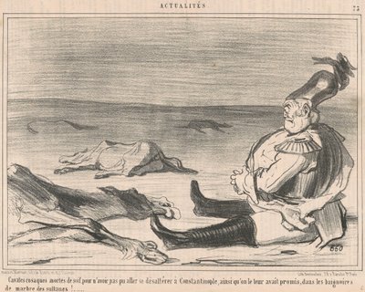 喉の渇きで死んだコサック騎手... 作： Honoré Daumier