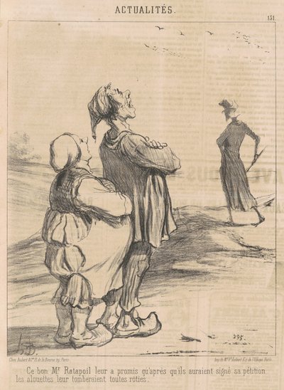この善良なラタポイル氏は彼らに約束した... 作： Honoré Daumier