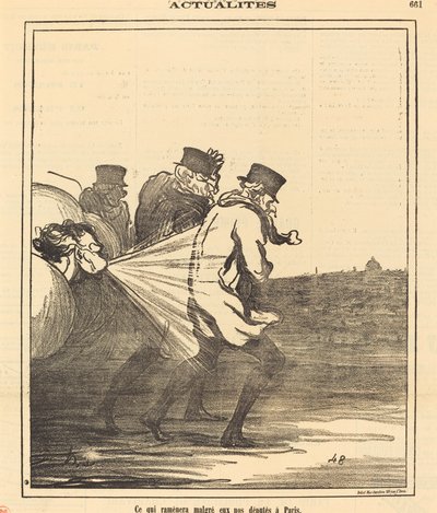 私たちの代議員をパリに連れ戻します 作： Honoré Daumier