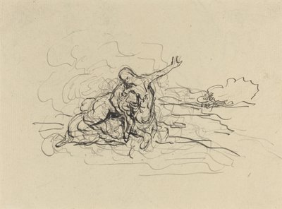 女性を連れ去るケンタウロス 作： Honoré Daumier