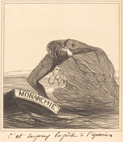危険です 投網漁 作： Honoré Daumier