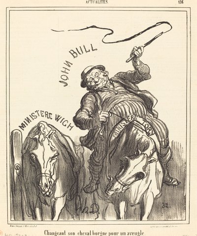 片目の馬を盲目の馬に変える 作： Honoré Daumier