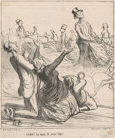 小切手！ 娘の手！ 作： Honoré Daumier
