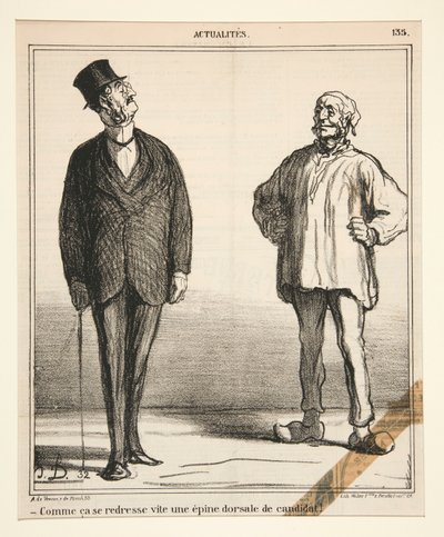 Actualites からの候補者の背骨がどれほど速くまっすぐになるか! 作： Honoré Daumier