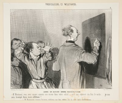 偉大な数学者になるとき。 教授とマスタードの第3号 作： Honoré Daumier