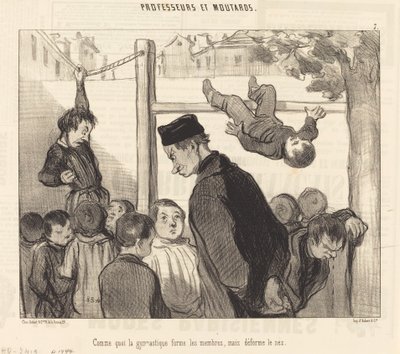 体操で手足を鍛える方法... 作： Honoré Daumier