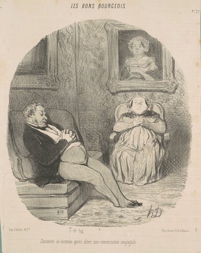 どのように終わる...結婚の会話 作： Honoré Daumier