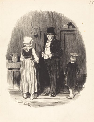 どのように!...私の羊はすべて死んでいます... 作： Honoré Daumier