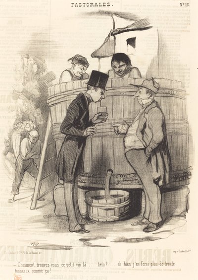 どうやってこの小さなワインを見つけますか... 作： Honoré Daumier