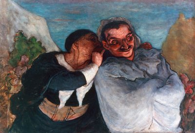 クリスピンとスキャピン、c1863-1865 作： Honoré Daumier
