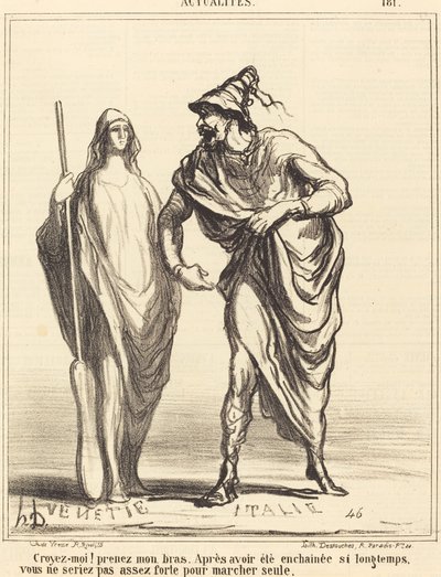 私を信じてください！ 私の腕を取って… 作： Honoré Daumier