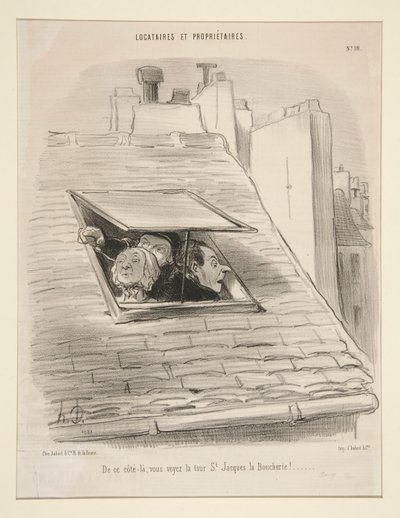 こちら側からはサン・ジャック・ラ・ブシュリーの塔が見えます！ 作： Honoré Daumier