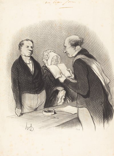 市長前にて 作： Honoré Daumier