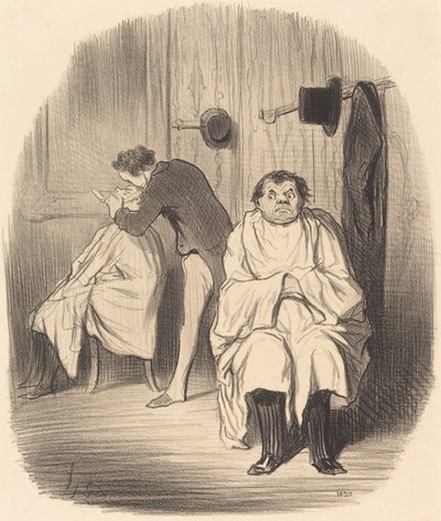 悪魔！…カミソリがあまり得意ではないようです… 作： Honoré Daumier