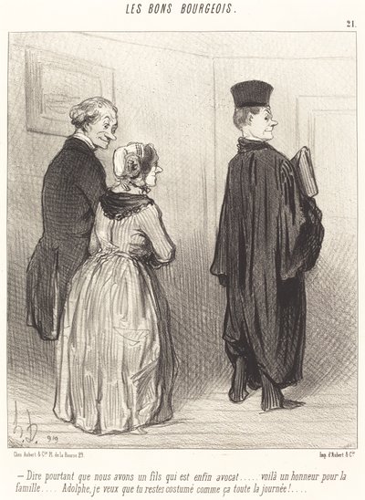私たちには... 弁護士の息子がいると... 作： Honoré Daumier