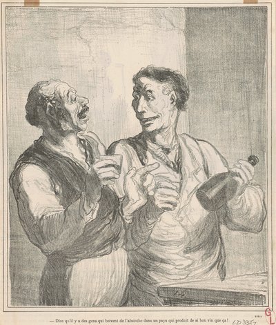 アブサンを飲む人がいるとは… 作： Honoré Daumier