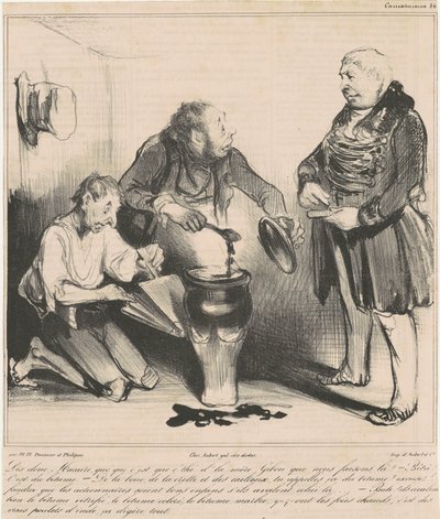 教えて、マケール、それは何のお茶なの... 作： Honoré Daumier
