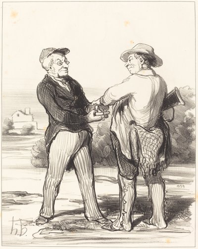 ねえ、大統領、うさぎを捕まえることは不可能です... 作： Honoré Daumier