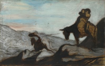 ドンキホーテとサンチョパンザ。 1855年頃 作： Honoré Daumier