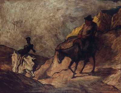 ドンキホーテとサンチョパンザ、1866-1867 作： Honoré Daumier