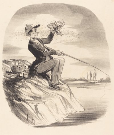 釣りに行くのが不便… 作： Honoré Daumier